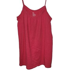 Gap Pink Tank Top With Braided Spaghetti Straps And Neckline Trim Size Large